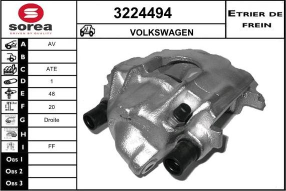 Sera 3224494 - Гальмівний супорт autocars.com.ua