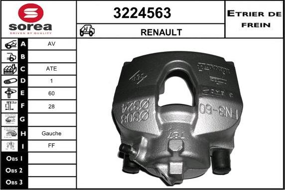 Sera 3224563 - Гальмівний супорт autocars.com.ua