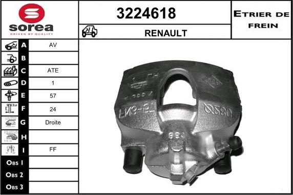 Sera 3224618 - Гальмівний супорт autocars.com.ua