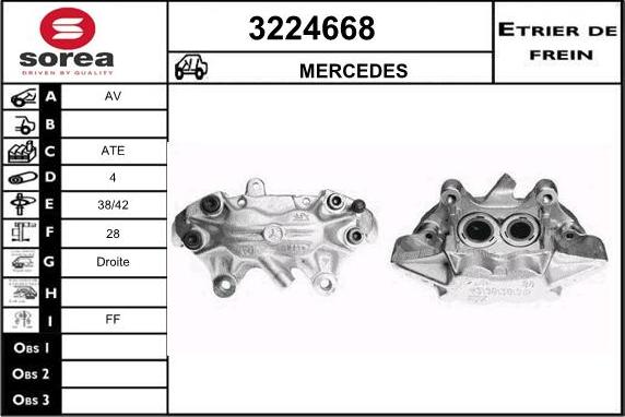 Sera 3224668 - Гальмівний супорт autocars.com.ua