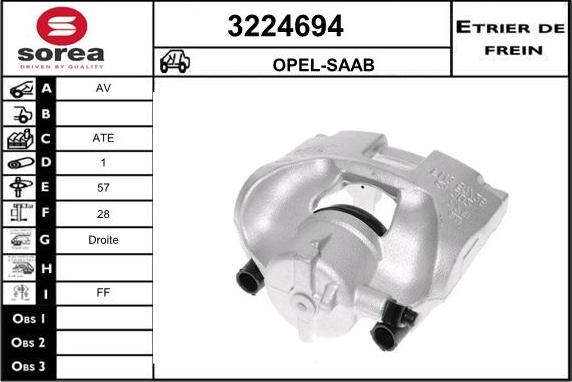 Sera 3224694 - Гальмівний супорт autocars.com.ua