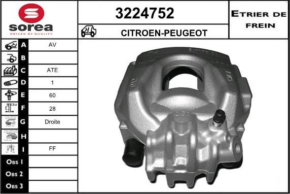 Sera 3224752 - Гальмівний супорт autocars.com.ua