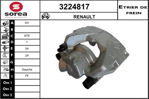 Sera 3224817 - Гальмівний супорт autocars.com.ua