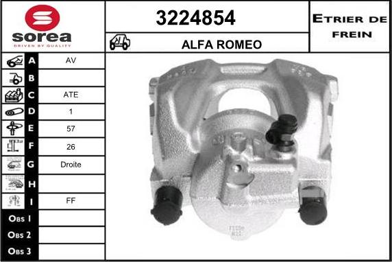 Sera 3224854 - Гальмівний супорт autocars.com.ua