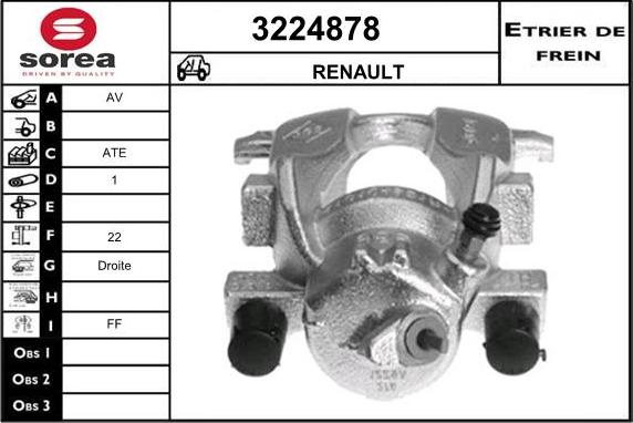 Sera 3224878 - Гальмівний супорт autocars.com.ua