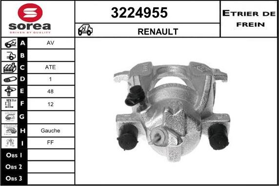 Sera 3224955 - Гальмівний супорт autocars.com.ua