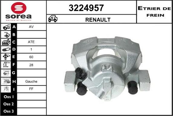 Sera 3224957 - Гальмівний супорт autocars.com.ua