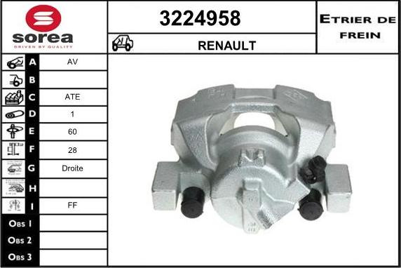 Sera 3224958 - Гальмівний супорт autocars.com.ua