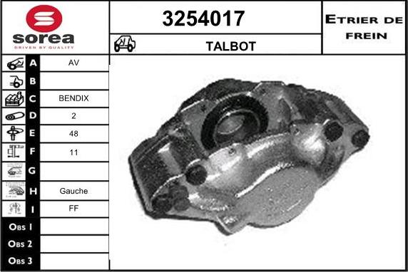 Sera 3254017 - Гальмівний супорт autocars.com.ua