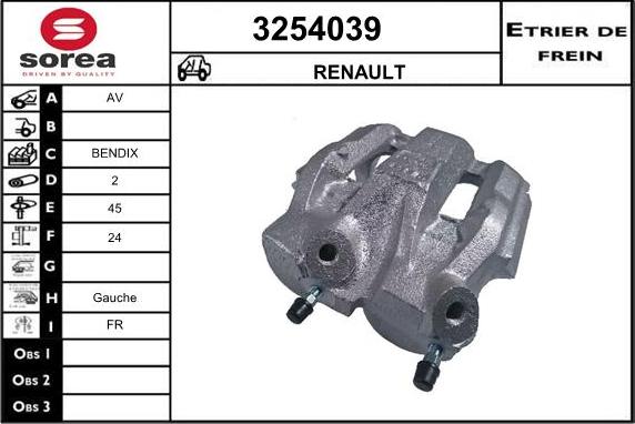 Sera 3254039 - Гальмівний супорт autocars.com.ua