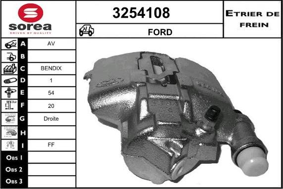 Sera 3254108 - Гальмівний супорт autocars.com.ua