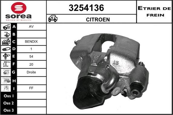 Sera 3254136 - Гальмівний супорт autocars.com.ua