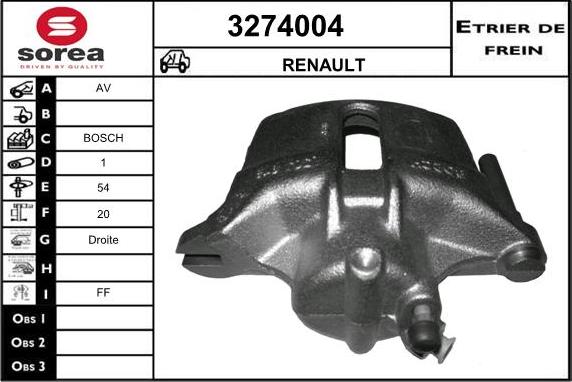 Sera 3274004 - Тормозной суппорт autodnr.net