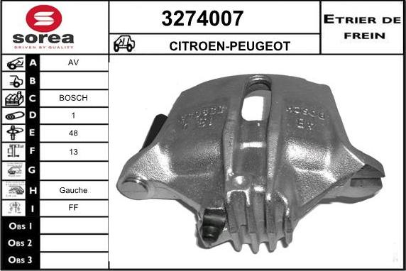 Sera 3274007 - Гальмівний супорт autocars.com.ua