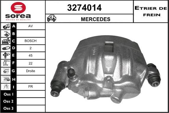 Sera 3274014 - Гальмівний супорт autocars.com.ua