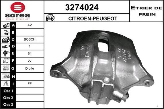 Sera 3274024 - Гальмівний супорт autocars.com.ua