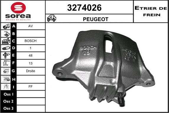 Sera 3274026 - Гальмівний супорт autocars.com.ua