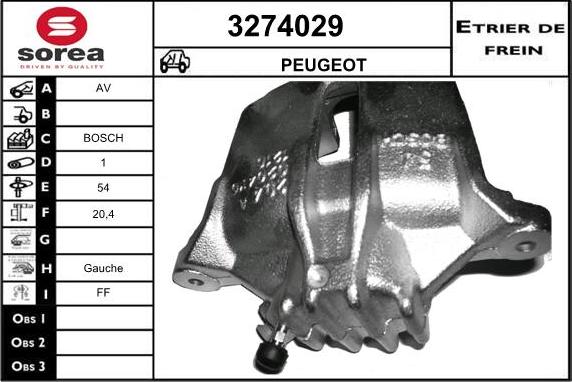 Sera 3274029 - Гальмівний супорт autocars.com.ua