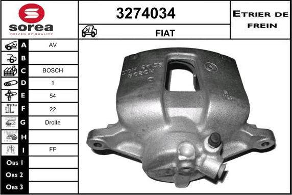 Sera 3274034 - Гальмівний супорт autocars.com.ua