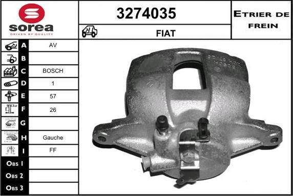 Sera 3274035 - Гальмівний супорт autocars.com.ua