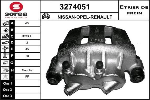 Sera 3274051 - Гальмівний супорт autocars.com.ua