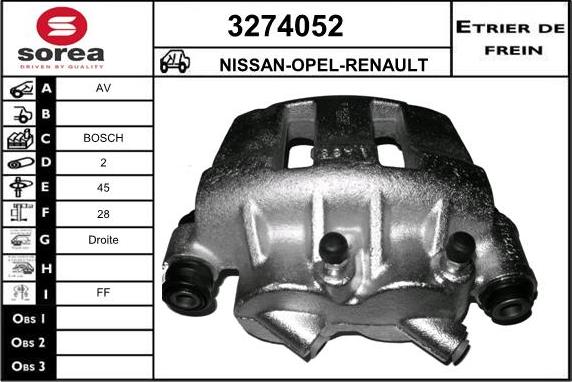 Sera 3274052 - Гальмівний супорт autocars.com.ua