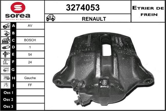 Sera 3274053 - Гальмівний супорт autocars.com.ua