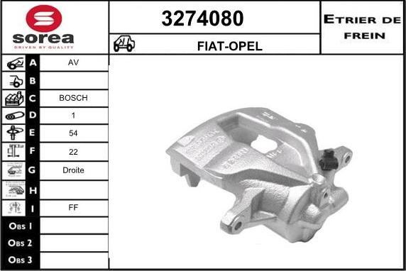 Sera 3274080 - Гальмівний супорт autocars.com.ua