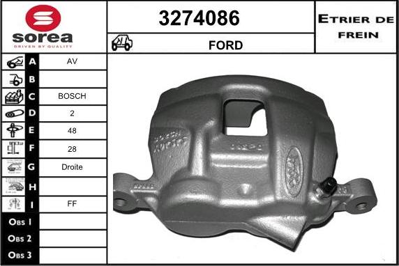 Sera 3274086 - Гальмівний супорт autocars.com.ua