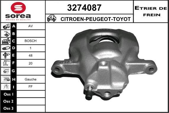 Sera 3274087 - Гальмівний супорт autocars.com.ua