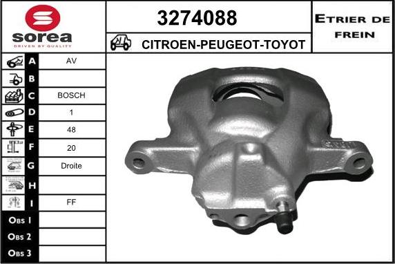 Sera 3274088 - Гальмівний супорт autocars.com.ua