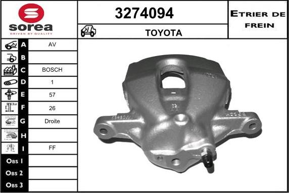 Sera 3274094 - Гальмівний супорт autocars.com.ua