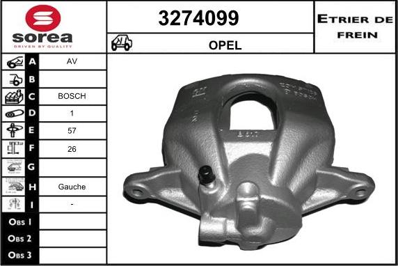 Sera 3274099 - Гальмівний супорт autocars.com.ua