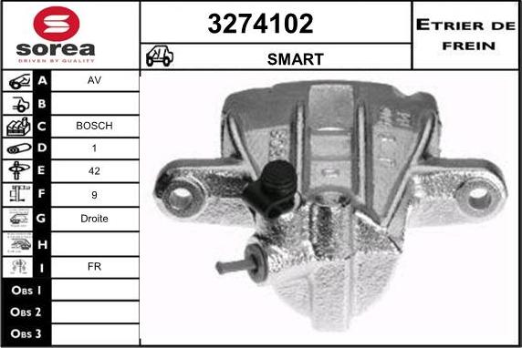 Sera 3274102 - Гальмівний супорт autocars.com.ua