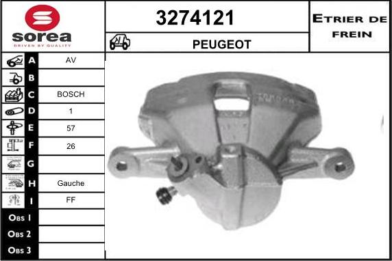 Sera 3274121 - Гальмівний супорт autocars.com.ua