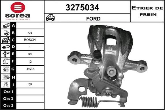 Sera 3275034 - Гальмівний супорт autocars.com.ua