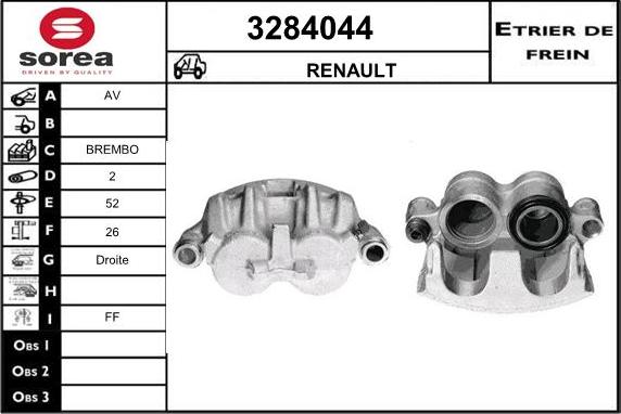 Sera 3284044 - Гальмівний супорт autocars.com.ua