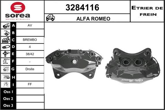 Sera 3284116 - Гальмівний супорт autocars.com.ua