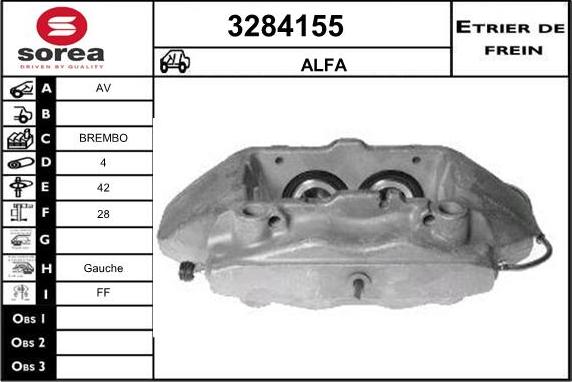 Sera 3284155 - Гальмівний супорт autocars.com.ua