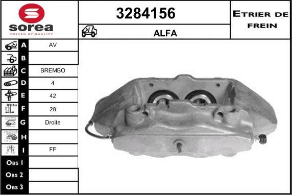 Sera 3284156 - Гальмівний супорт autocars.com.ua