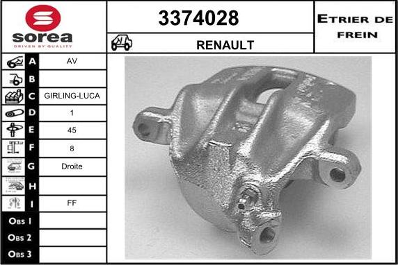 Sera 3374028 - Тормозной суппорт autodnr.net