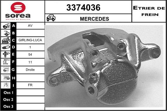 Sera 3374036 - Гальмівний супорт autocars.com.ua