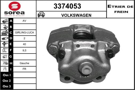 Sera 3374053 - Гальмівний супорт autocars.com.ua