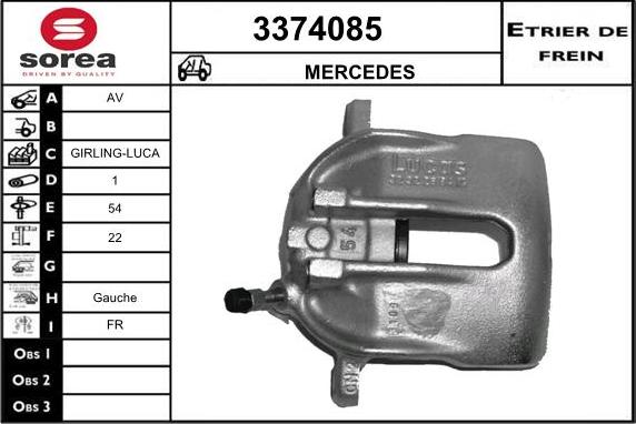 Sera 3374085 - Гальмівний супорт autocars.com.ua