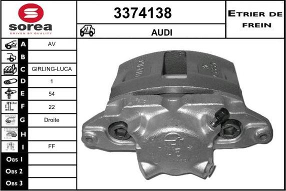 Sera 3374138 - Гальмівний супорт autocars.com.ua