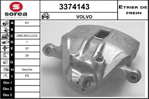 Sera 3374143 - Гальмівний супорт autocars.com.ua