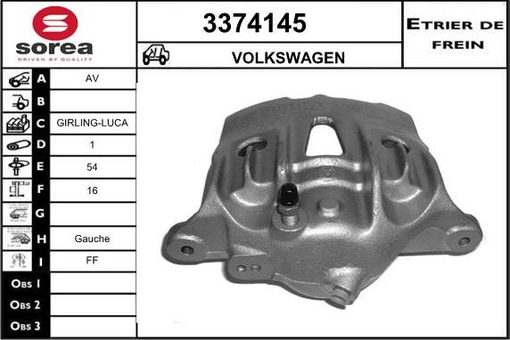 Sera 3374145 - Гальмівний супорт autocars.com.ua