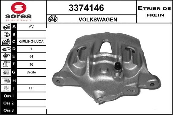 Sera 3374146 - Гальмівний супорт autocars.com.ua