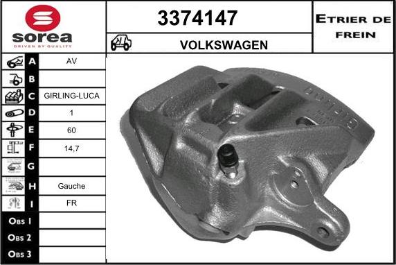 Sera 3374147 - Гальмівний супорт autocars.com.ua