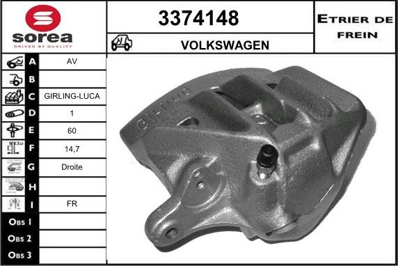 Sera 3374148 - Гальмівний супорт autocars.com.ua